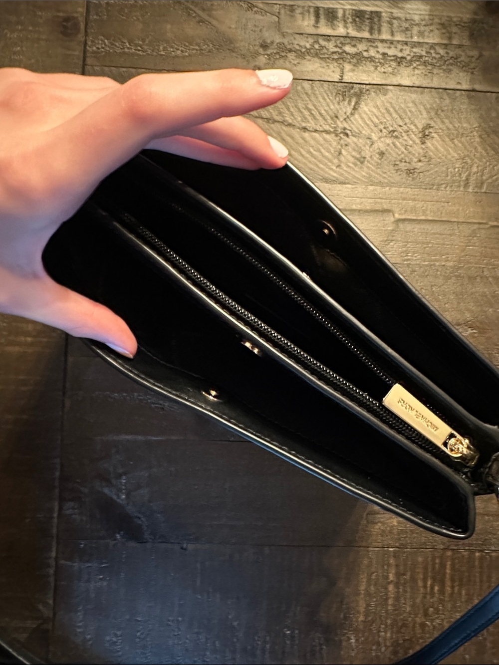 Michael Kors Black Pebbled Leather Crossbody with Gold Logo - Picture 5 of 5